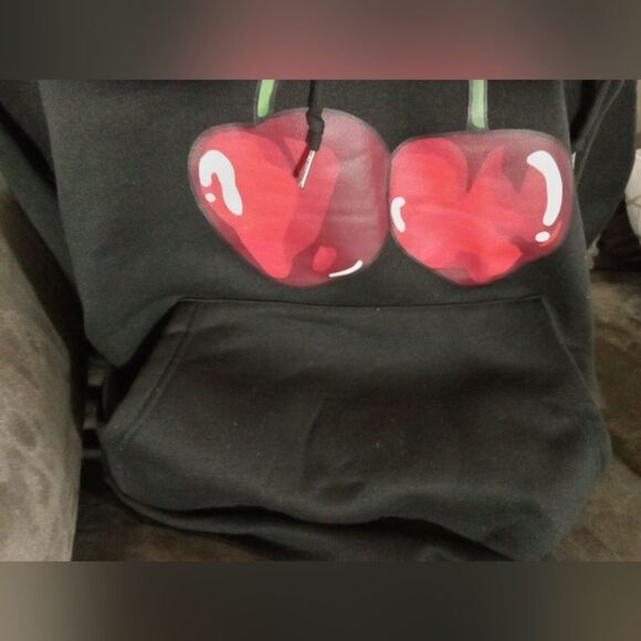 Black Graphic Art Hoodie with Kangaroo Pouch & Drawstring Hood - Picture 4 of 7